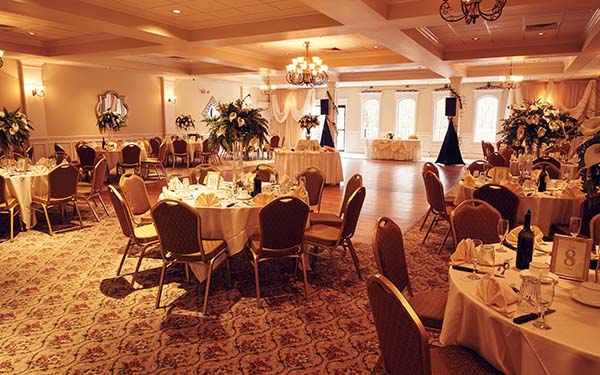 Wedding Facility Decorated for Reception